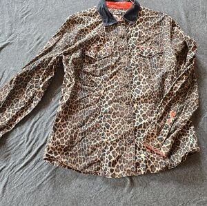 Leopard Print Button-Up Shirt